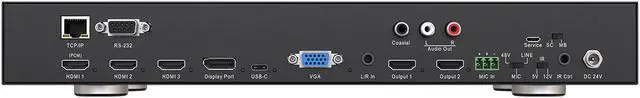 Alt view image 6 of 7 - BZBGEAR 6x2 4K UHD Conference Room Presentation Switcher Scaler with HDMI/VGA/USB-C/DP & Audio