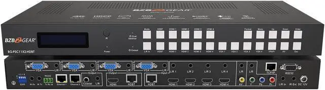 Main image of BZBGEAR 11x2 4K UHD Presentation Scaler Switcher with VGA/HDMI/YPbPr/CV/HDBaseT Input and Output