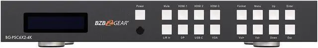 Alt view image 5 of 7 - BZBGEAR 6x2 4K UHD Conference Room Presentation Switcher Scaler with HDMI/VGA/USB-C/DP & Audio
