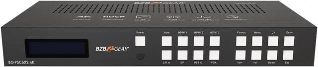 Alt view image 4 of 7 - BZBGEAR 6x2 4K UHD Conference Room Presentation Switcher Scaler with HDMI/VGA/USB-C/DP & Audio
