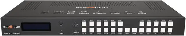 Alt view image 3 of 7 - BZBGEAR 11x2 4K UHD Presentation Scaler Switcher with VGA/HDMI/YPbPr/CV/HDBaseT Input and Output