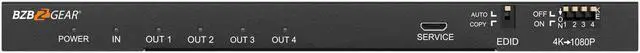 Alt view image 2 of 7 - BZBGEAR 1x4 4K UHD HDMI Splitter with Downscaler with Digital and Analog Audio Output
