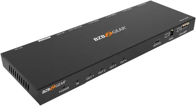 Alt view image 4 of 7 - BZBGEAR 1x4 4K UHD HDMI Splitter with Downscaler with Digital and Analog Audio Output