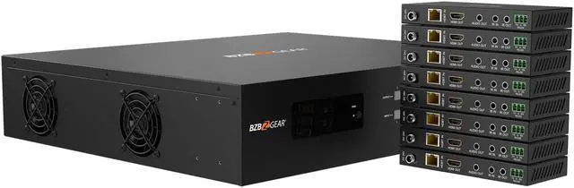 Alt view image 2 of 7 - BZBGEAR 8x8 4K UHD 18Gpbs HDMI Matrix Switcher Over HDBaseT with Bi-directional IR/Advance EDID and Downscaling