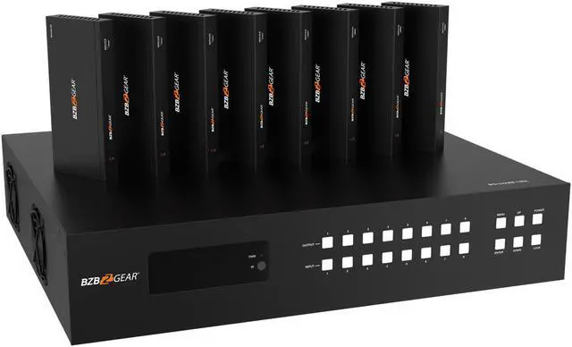 Alt view image 7 of 7 - BZBGEAR 8x8 4K UHD 18Gpbs HDMI Matrix Switcher Over HDBaseT with Bi-directional IR/Advance EDID and Downscaling
