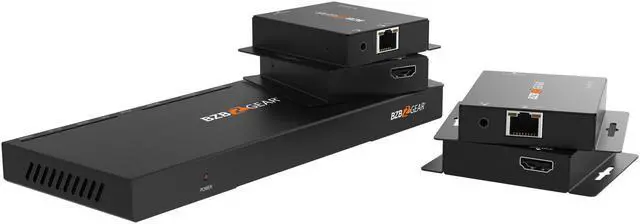 Alt view image 3 of 7 - BZBGEAR 1x4 1080P/4K30 HDMI Splitter/Distribution Amplifier Kit with 4 Receivers up to 230ft over Category Cable