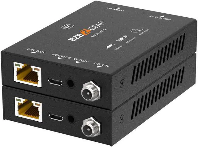 Alt view image 2 of 7 - BZBGEAR 4K UHD HDMI Extender Over Cat5e/6/7 with Bi-directional IR/PoC up to 165ft