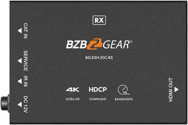Alt view image 6 of 7 - BZBGEAR 4K UHD HDMI Extender Over Cat5e/6/7 with Bi-directional IR/PoC up to 165ft