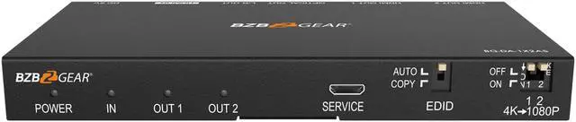 Alt view image 6 of 7 - BZBGEAR 1x2 4K UHD HDMI Splitter with Downscaler with Digital and Analog Audio Output