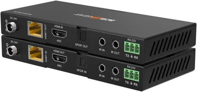 Alt view image 3 of 7 - BZBGEAR 4K UHD HDMI HDBaseT Extender with IR/ARC/PoC/RS-232 and Audio Embedding/De-embedding up to 230ft
