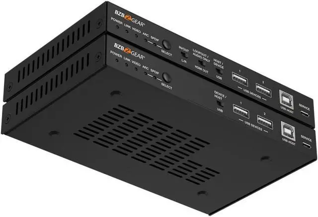 Alt view image 6 of 7 - BZBGEAR 4K UHD HDMI/HDBaseT 3.0 Extender with IR/eARC/ARC/PoC/RS-232/Ethernet/USB 2.0 and Audio Embedding/De-embedding up to 330ft