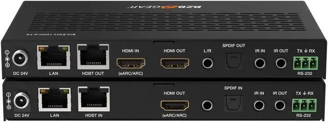 Alt view image 5 of 7 - BZBGEAR 4K UHD HDMI/HDBaseT 3.0 Extender with IR/eARC/ARC/PoC/RS-232/Ethernet/USB 2.0 and Audio Embedding/De-embedding up to 330ft