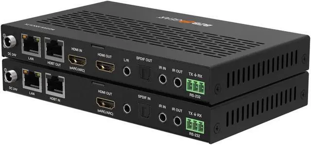 Alt view image 3 of 7 - BZBGEAR 4K UHD HDMI/HDBaseT 3.0 Extender with IR/eARC/ARC/PoC/RS-232/Ethernet/USB 2.0 and Audio Embedding/De-embedding up to 330ft