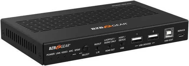 Alt view image 7 of 7 - BZBGEAR 4K UHD HDMI/HDBaseT 3.0 Extender with IR/eARC/ARC/PoC/RS-232/Ethernet/USB 2.0 and Audio Embedding/De-embedding up to 330ft
