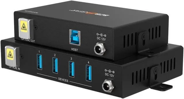Alt view image 3 of 6 - BZBGEAR 4-Port USB 2.0/3.0/3.1 SuperSpeed Extender Over Fiber Optic Cable