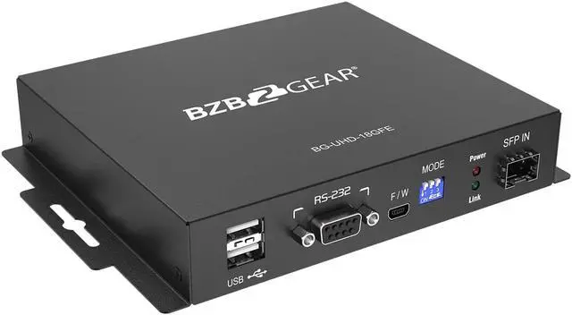 Alt view image 3 of 7 - BZBGEAR 4K UHD HDMI USB KVM Extender Kit Over Fiber with HDR/2-Way IR/RS-232 (No SFP Module Included)
