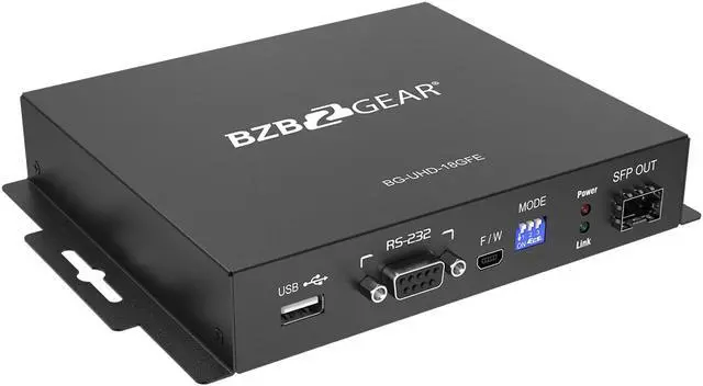 Alt view image 2 of 7 - BZBGEAR 4K UHD HDMI USB KVM Extender Kit Over Fiber with HDR/2-Way IR/RS-232 (No SFP Module Included)
