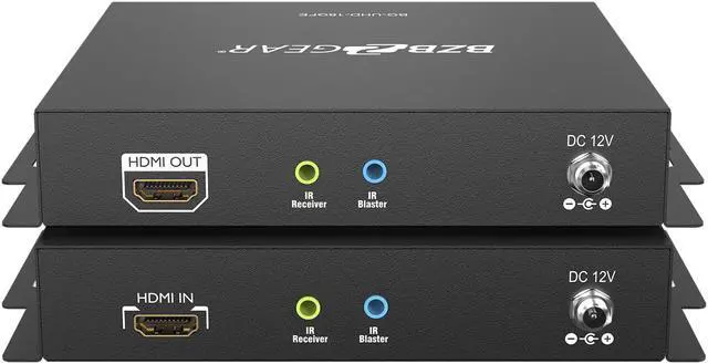Alt view image 5 of 7 - BZBGEAR 4K UHD HDMI USB KVM Extender Kit Over Fiber with HDR/2-Way IR/RS-232 (No SFP Module Included)