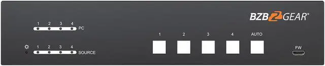 Alt view image 2 of 7 - BZBGEAR 4-Port 4K UHD KVM and Conference Room Switcher with HDMI and USB3.0 Kit with 4 Table Grommets