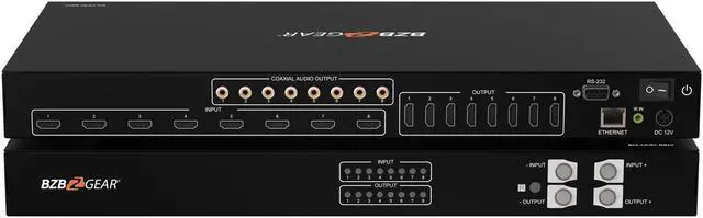 Main image of BZBGEAR 8x8 4K UHD HDMI 18Gbps Matrix with Audio Extraction/ARC/Downscaling Support