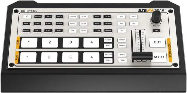 Alt view image 2 of 13 - BZBGEAR 4-Channel 1080P FHD HDMI Live Streaming Switcher Mixer with HDMI/USB-C Output