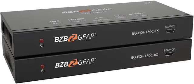 Alt view image 2 of 7 - BZBGEAR 4K UHD HDMI HDBaseT Long Range Extender with Bi-directional IR/RS-232/CEC up to 490ft