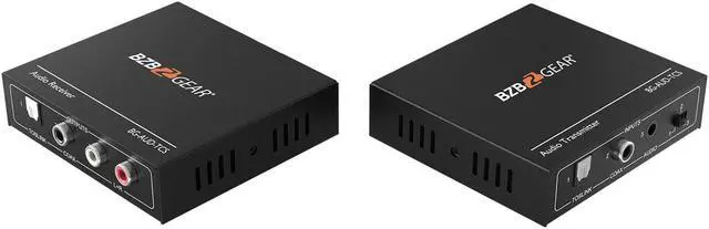 Alt view image 4 of 7 - BZBGEAR Stereo/Toslink/Coax Audio Extender (Transmitter/Receiver Kit) over Cat5e/6/7 Cable