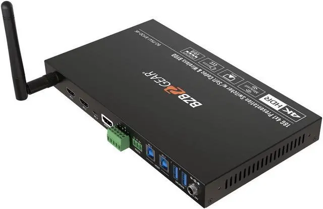 Alt view image 6 of 7 - BZBGEAR 4-Port 4K UHD Conference Room Wireless Presentation Switcher with HDMI/USB-C/Soft Codec