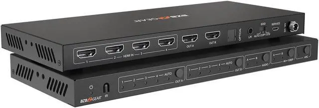 Alt view image 2 of 7 - BZBGEAR 4x2 4K UHD HDMI Matrix Switcher with Audio/Downscaling Support