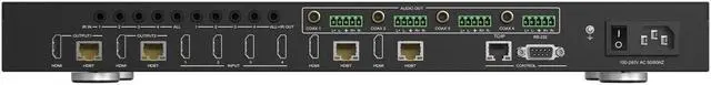 Alt view image 5 of 7 - BZBGEAR 4x4 4K UHD 18Gbps HDMI Matrix Switcher Over HDBaseT with Bi-directional IR/Advance EDID and Downscaling