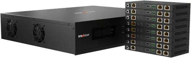 Alt view image 4 of 7 - BZBGEAR 8x8 4K UHD HDMI/Audio Matrix Switcher Over HDBaseT with 2-Way IR/ARC/Ethernet/IP and RS-232 Control