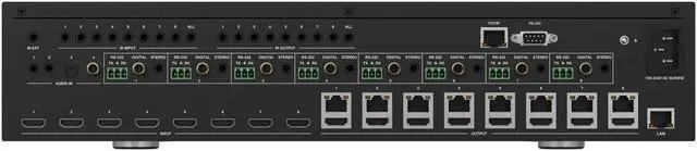 Alt view image 7 of 7 - BZBGEAR 8x8 4K UHD HDMI/Audio Matrix Switcher Over HDBaseT with 2-Way IR/ARC/Ethernet/IP and RS-232 Control