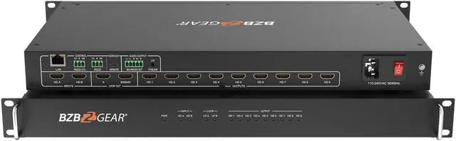 Main image of BZBGEAR 4K UHD HDMI Video Wall Processor/Switcher with IP/Audio/RS-232 for up to 9 Tvs
