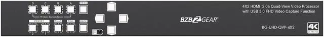Alt view image 5 of 7 - BZBGEAR 4x2 4K UHD Seamless Switcher/Scaler/MultiViewer with Audio De-embedder and Built-in USB Capture Card