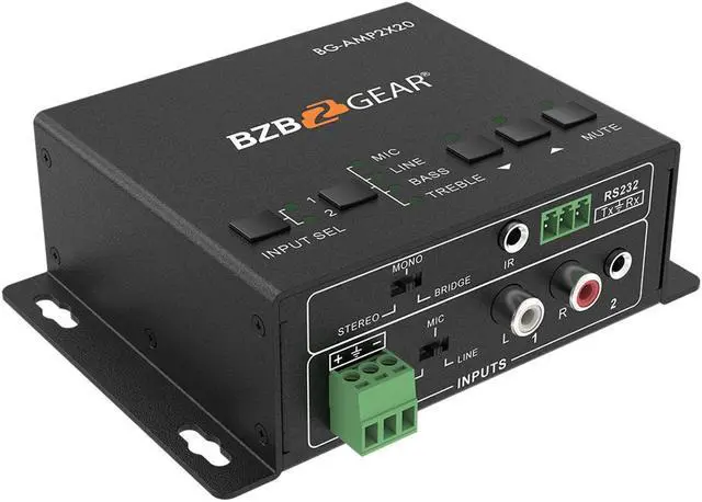 Alt view image 2 of 7 - BZBGEAR 2-Channel 40W 4/8 Ohms Stereo/Mono Audio Amplifier