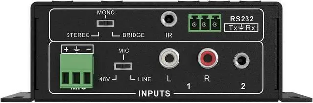 Alt view image 3 of 7 - BZBGEAR 2-Channel 40W 4/8 Ohms Stereo/Mono Audio Amplifier