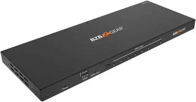 Alt view image 3 of 7 - BZBGEAR 1x8 4K UHD Ultra Slim HDMI Splitter