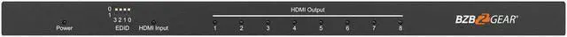 Alt view image 6 of 7 - BZBGEAR 1x8 4K UHD Ultra Slim HDMI Splitter with EDID Management