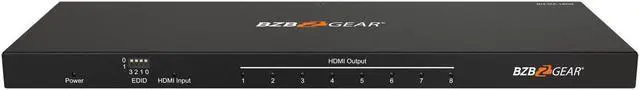 Alt view image 3 of 7 - BZBGEAR 1x8 4K UHD Ultra Slim HDMI Splitter with EDID Management