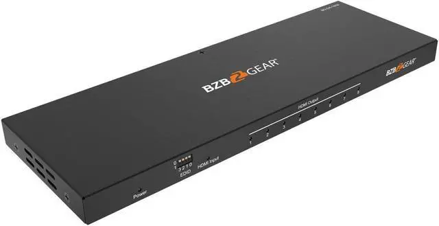 Alt view image 4 of 7 - BZBGEAR 1x8 4K UHD Ultra Slim HDMI Splitter with EDID Management
