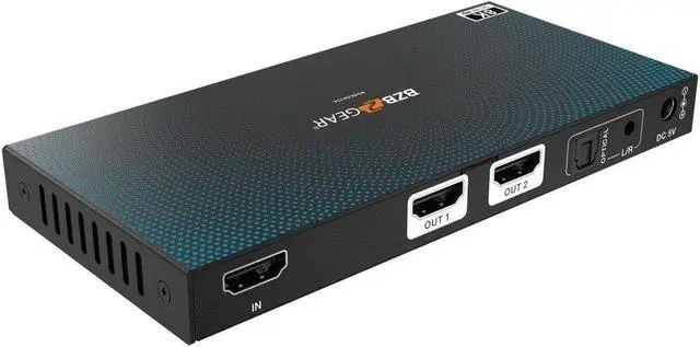 Alt view image 4 of 7 - BZBGEAR 1x2 8K UHD HDMI 2.1 Splitter with Auto Downscaling/Audio De-Embedding (8K60/4K120 and VRR/FVA/ALLM Support)
