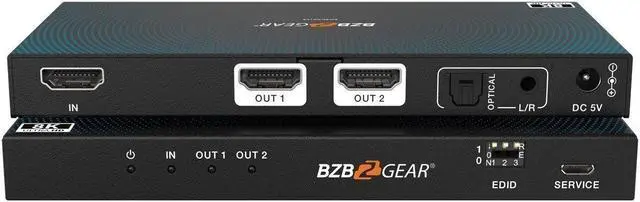 Main image of BZBGEAR 1x2 8K UHD HDMI 2.1 Splitter with Auto Downscaling/Audio De-Embedding (8K60/4K120 and VRR/FVA/ALLM Support)