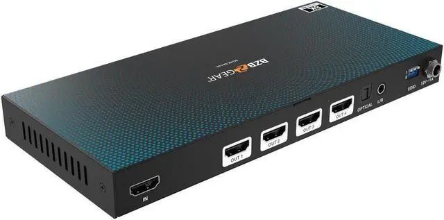 Alt view image 2 of 7 - BZBGEAR 1x4 8K UHD HDMI 2.1 Splitter with Auto Downscalling/Audio De-embedder (8K60/4K120 and VRR/FVA/ALLM Support)