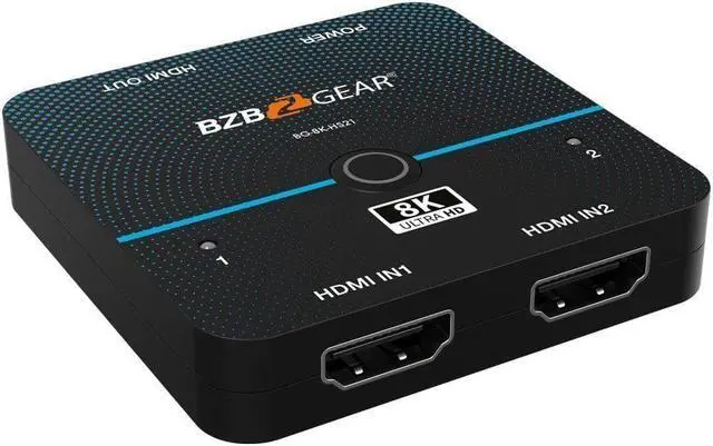 Alt view image 3 of 7 - BZBGEAR 2x1 8K UHD Ultra Slim HDMI 2.1 Switcher (8K60/4K120Hz 4:4:4 and VRR/FVA/ALLM Support)