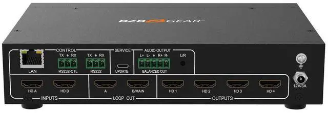 Alt view image 3 of 7 - BZBGEAR 4K UHD HDMI Video Wall Processor/Switcher with IP/Audio/RS-232 for up to 4 Tvs