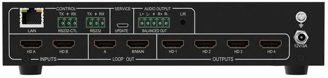 Alt view image 4 of 7 - BZBGEAR 4K UHD HDMI Video Wall Processor/Switcher with IP/Audio/RS-232 for up to 4 Tvs