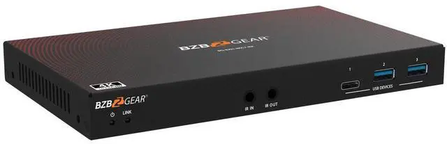 Alt view image 5 of 7 - BZBGEAR 4K UHD HDMI/USB-C KVM HDBaseT 3.0 Extender/Switcher with USB 3.0/Ethernet/IR/RS-232/POE