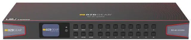 Alt view image 2 of 7 - BZBGEAR 16x16 4K UHD HDMI 2.0 Matrix Switcher with Audio De-embedding and Independent Routing (4K60 - 4:4:4 and HDR Support)