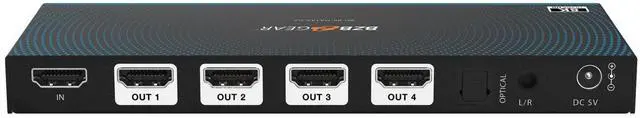 Alt view image 5 of 7 - BZBGEAR 1x4 8K UHD HDMI 2.1 48Gbps Splitter with Auto Downscaling/Audio De-Embedding (8K60/4K120 and VRR/ALLM/QMS/QFT/SBTM Support)