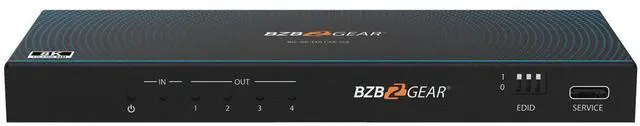 Alt view image 4 of 7 - BZBGEAR 1x4 8K UHD HDMI 2.1 48Gbps Splitter with Auto Downscaling/Audio De-Embedding (8K60/4K120 and VRR/ALLM/QMS/QFT/SBTM Support)